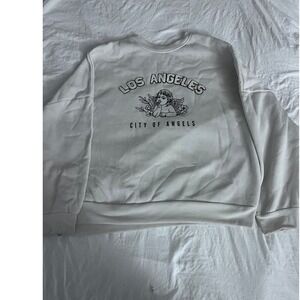 Los Angeles City of Angels White‎ Graphic Sweatshirt Pullover Top Womens